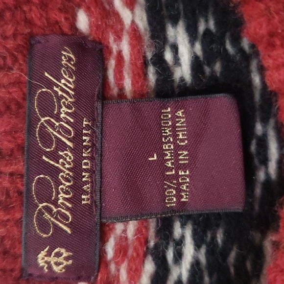 Brooks Brothers Sweater Womens sz Large Nordic Jumper Rust 100% Lambswool - Picture 2 of 7